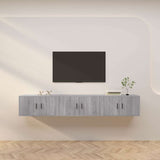 3 Piece Wall-mounted TV Cabinet Set Grey Sonoma 80x34,5x40 cm 3188364
