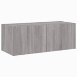TV Wall Cabinet with LED Lights Grey Sonoma 80x35x31 cm 837291