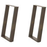 Dining Table Legs U-Shaped 2 pcs Natural Steel 50x cm Steel 4012787