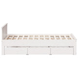 Bed Frame without Mattress with Headboard White 140x200 cm Solid Wood Pine 3308766