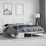 Metal Bed Frame without Mattress with Headboard White 180x200cm 352631