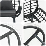 Garden Dining Set 3 pcs Black and Anthracite 42010356