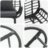 Garden Dining Set 3 pcs Black and Anthracite 42010356