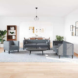 Living Room Couch 3 pcs Dark Grey 194 x 74.5 x 70.5 cm Velvet 3385868
