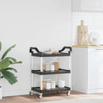 3-Tier Trolley Black 81x41x92 cm Aluminium 30320