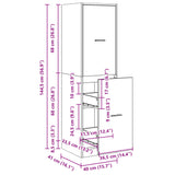 Apothecary Cabinet Smoked Oak 40x41x144.5 cm Engineered Wood 3309640