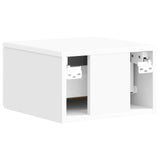 Wall-Mounted Bedside Cabinet with Drawer 2 pcs High Gloss White 897924