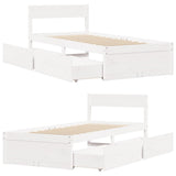 Bed Frame without Mattress White 90x200 cm Solid Wood Pine 846793