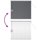 Venetian Blinds Manual Dark Grey 130 x 140 cm Aluminium 42006055