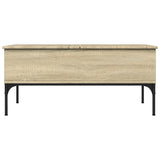 Coffee Table Sonoma Oak 100x50x45 cm Engineered Wood and Metal 845412