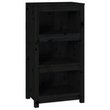 Book Cabinet Black 50x35x97 cm Solid Wood Pine 821708