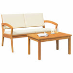 Bistro Set with Cushion 2 pcs Brown Solid Acacia wood 4106468