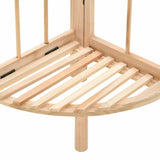 Corner Shelf Beige Solid cedar wood 27 x 27 x 110 cm Foldable 246435