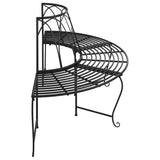 Tree Bench Set of 2 Black Steel Large Appealing Design 3095717