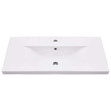 Bathroom Washbasin Frame with Built-in Basin Black Iron 3101390