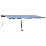 Manual Retractable Awning with LED 600x300 cm Blue and White 3069801