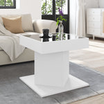 ZNTS Coffee Table with LED White 50x50x45 cm Engineered Wood 847560