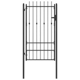 Fence Gate HORST 100 x 175 cm Metal Black Lockable 42034047