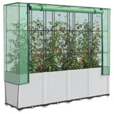 ZNTS Raised Bed with Greenhouse Cover Rattan Look 160x40x153 cm 4015845