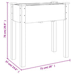 Wheeled Planter with Liner 71x37x80 cm Solid Wood Fir 3157823
