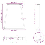 Dining Table Legs V-Shape 2 pcs White 60x cm Steel 4012565