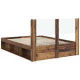 Bed Frame with Storage and Headboard Old Wood 135 x 190 cm 3414225