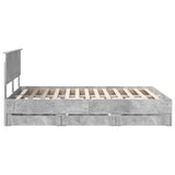 Bed Frame with Drawer Concrete Grey 140 x 190 cm Engineer Wood 3410710