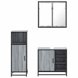 3 Piece Bathroom Furniture Set Grey Sonoma Engineered Wood 3300968