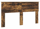 Bed Frame with Shelf Smoked Oak 120 x 190 cm Engineered Wood 3408386