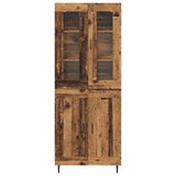 Highboard 2 pcs Old Wood Engineered Wood and Glass 3415789