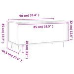 ZNTS Coffee Table Concrete Grey 90x44.5x45 cm Engineered Wood 830976