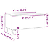 ZNTS Coffee Table Concrete Grey 90x44.5x45 cm Engineered Wood 830976