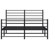 Metal Bed Frame without Mattress with Footboard Black 120x190cm 352334