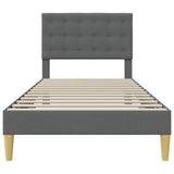Bed Frame with Headboard Dark Grey 90 x 190 cm Fabric 42027822