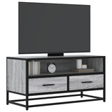 TV Cabinet Grey Sonoma 80x34.5x40 cm Engineered Wood and Metal 848812