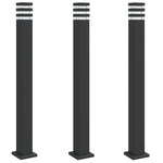 ZNTS Outdoor Floor Lamps with Outlet 3pcs Black 110 cm Aluminium 4006410