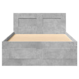 Bed Frame with Headboard without Mattress Concrete Grey 75x190 cm Small Single 3295621