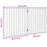 Dog Gate Foldable 2 Panels Black 160 cm Poplar Wood 352194
