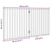 ZNTS Dog Gate Foldable 2 Panels White 160 cm Poplar Wood 352186