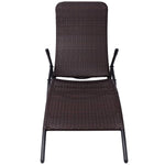 Folding Sun Lounger Poly Rattan Brown 42945
