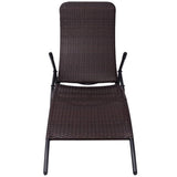 Sun Lounger Brown Poly Rattan, Powder-Coated Steel Medium 42945