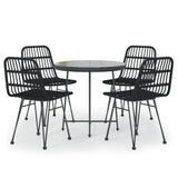 Garden Dining Set Black Steel Medium Durable Garden Dining Set 3157844