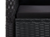 11 Piece Garden Dining Set with Cushions Black Poly Rattan 3277655