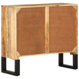 Sideboard 80x30x71 cm Solid Rough Wood Mango and Metal 355842