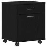 Rolling Cabinet Black Oak 45 x 38 x 54 cm Engineered Wood 862670