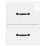 Wall-Mounted Bedside Cabinet with Drawer 2 pcs High Gloss White 898984