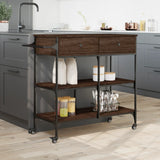 Kitchen Trolley Brown Oak 105x42x95 cm Engineered Wood 842380