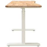 Desk with Storage White and Natural 120 x 60 cm Solid Oak Wood 3426545