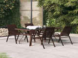 5 Piece Garden Dining Set Brown and Black 3095983