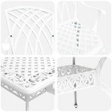 Garden Dining Set 5 pcs White Aluminium 3334678
